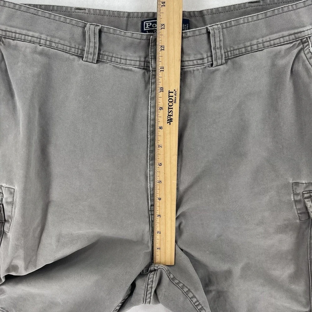 Vintage Polo Ralph Lauren 67 Cargo Shorts Mens 38 Gray Utility Baggy Retro
